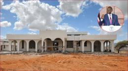 A view of Wajir State Lodge still under construction. (Inset: President William Ruto).
